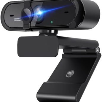 1080P Webcam, Full HD Webcam for PC, Web Camera with Autofocus, Privacy Cover, Computer USB Camera for Streaming, Conferencing