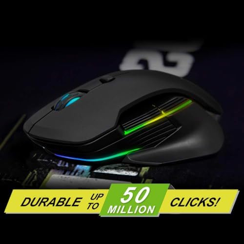 2.4G Wired Gaming Mouse Portable Ergonomic Game Mice with USB Receiver, 16000 DPI Optical Sensor, 8 Programmable Buttons for Laptop, Notebook, PC Computer, MacBook - Image 2