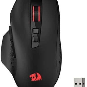 Redragon M656 Gainer Wireless Gaming Mouse, 4000 DPI 2.4Ghz Wireless Mouse w/ 5 DPI Levels, 7 Macro Buttons, Red LED Backlit & Pro Software/Drive Supported, for PC/Mac/Laptop